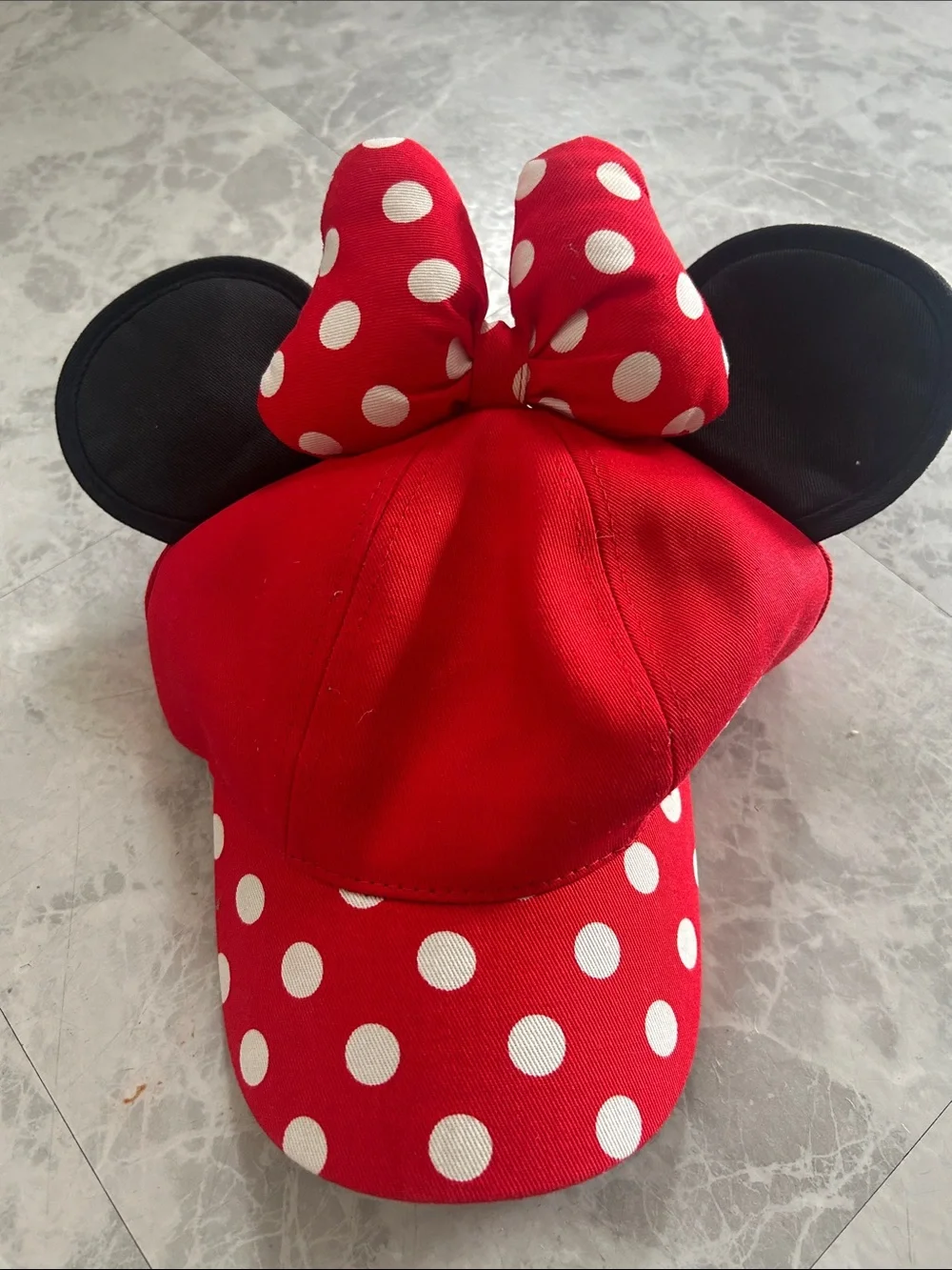 Disney Minnie Mouse Red and Black Polka Dot Kids Hat